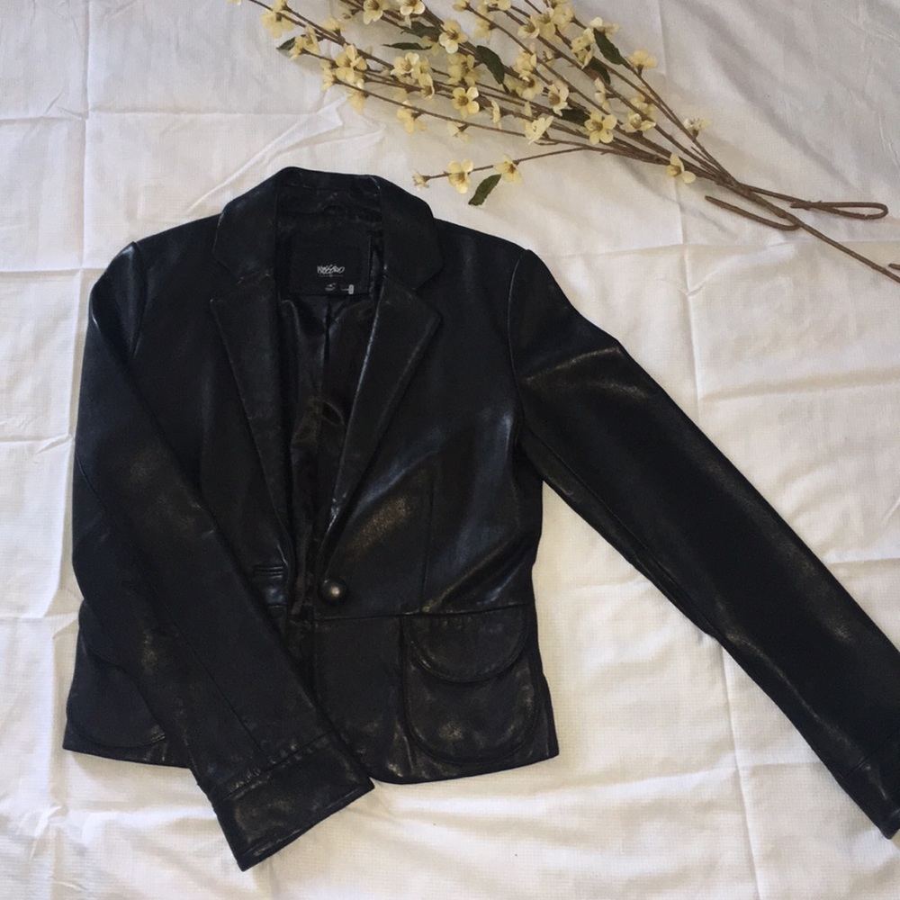 Black Leather Jacket, Size: Small